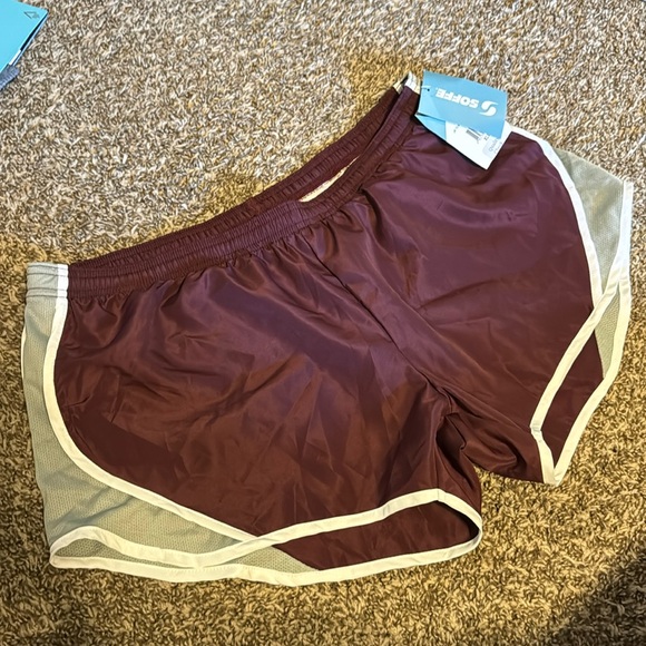 SOFFE Maroon grey white JR Team Shorty Short athletic sports shorts - Picture 1 of 5